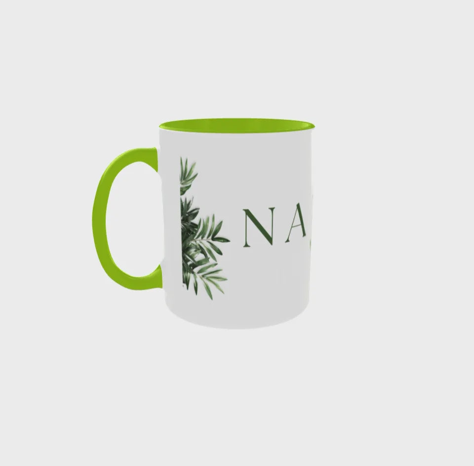 Mug en Céramique avec Anse Verte pour Amoureux de la Nature 325 ml